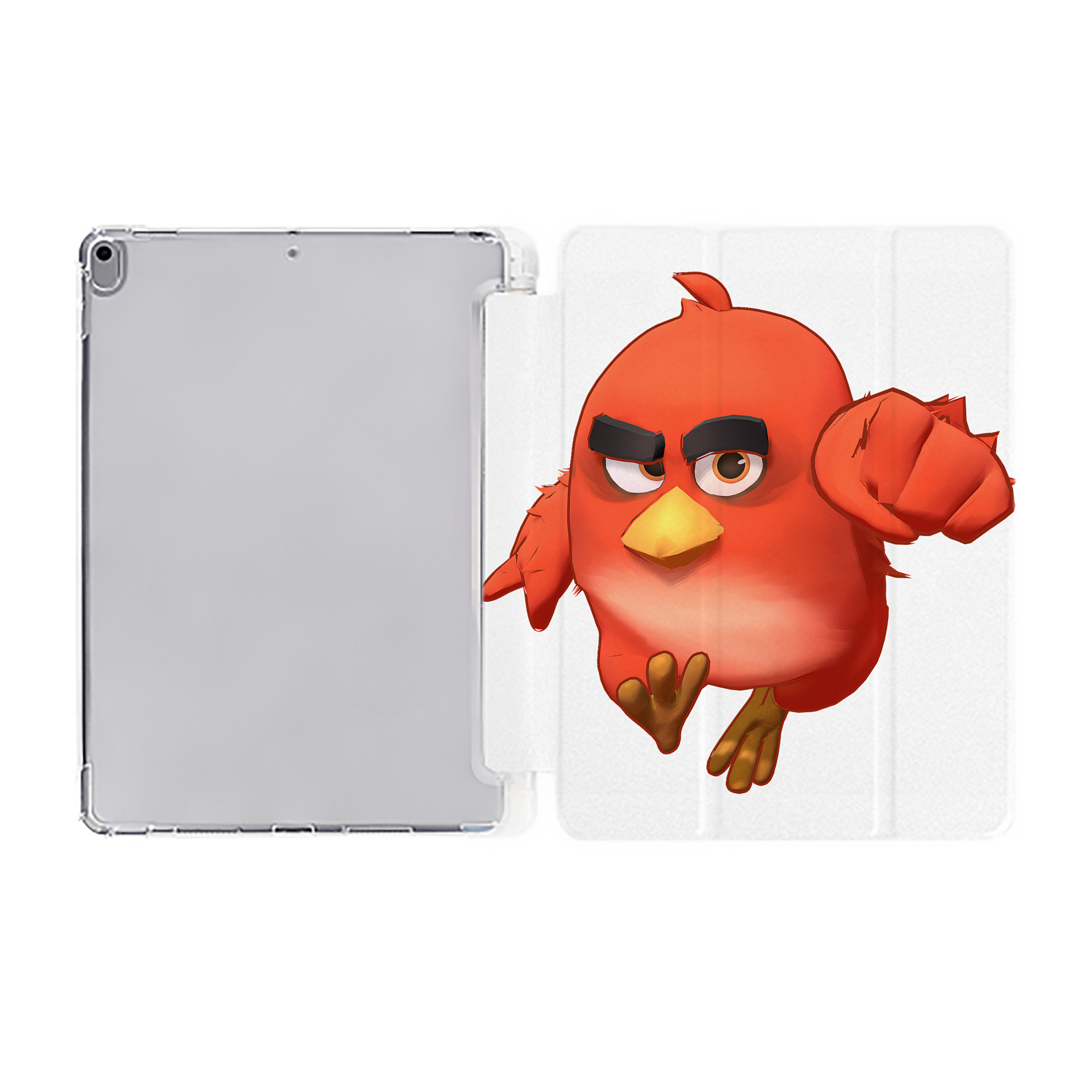 （画像用） Angry Birds アングリーバード IPad ケース ペン収納付き 三つ折りスタンド PUレザー×シリコン 対応機種9.5/10.5/10.9インチ